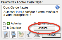 Flash Player's Settings Windows